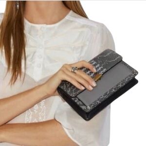 EUC Coach Colorblock Snakeskin Dreamer Crossbody Purse in Heather Grey & Dustbag